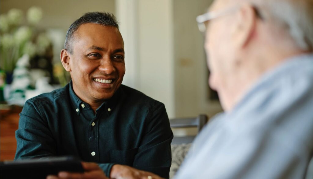 care taker assisting elderly patient at home in Hyderabad