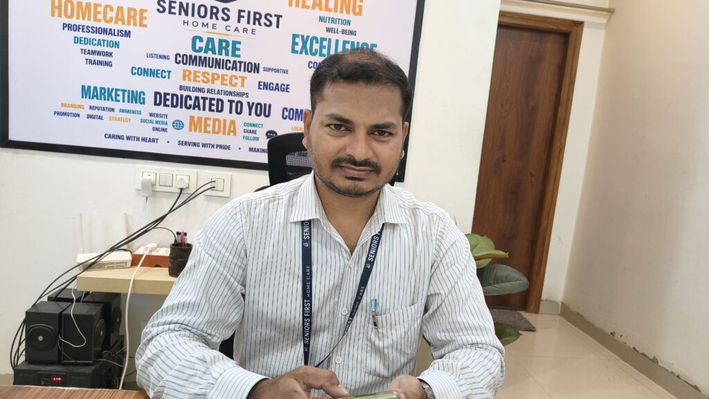 Dedicated care manager providing personalized elder care support in Hyderabad